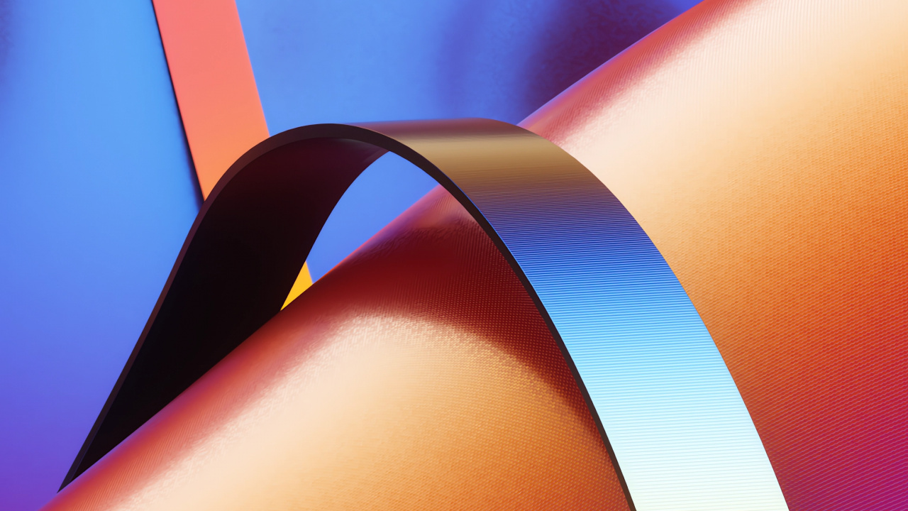 Обои Оранжевый цвет, красочность, лазурный, арт, материальное свойство в разрешении 1280x720