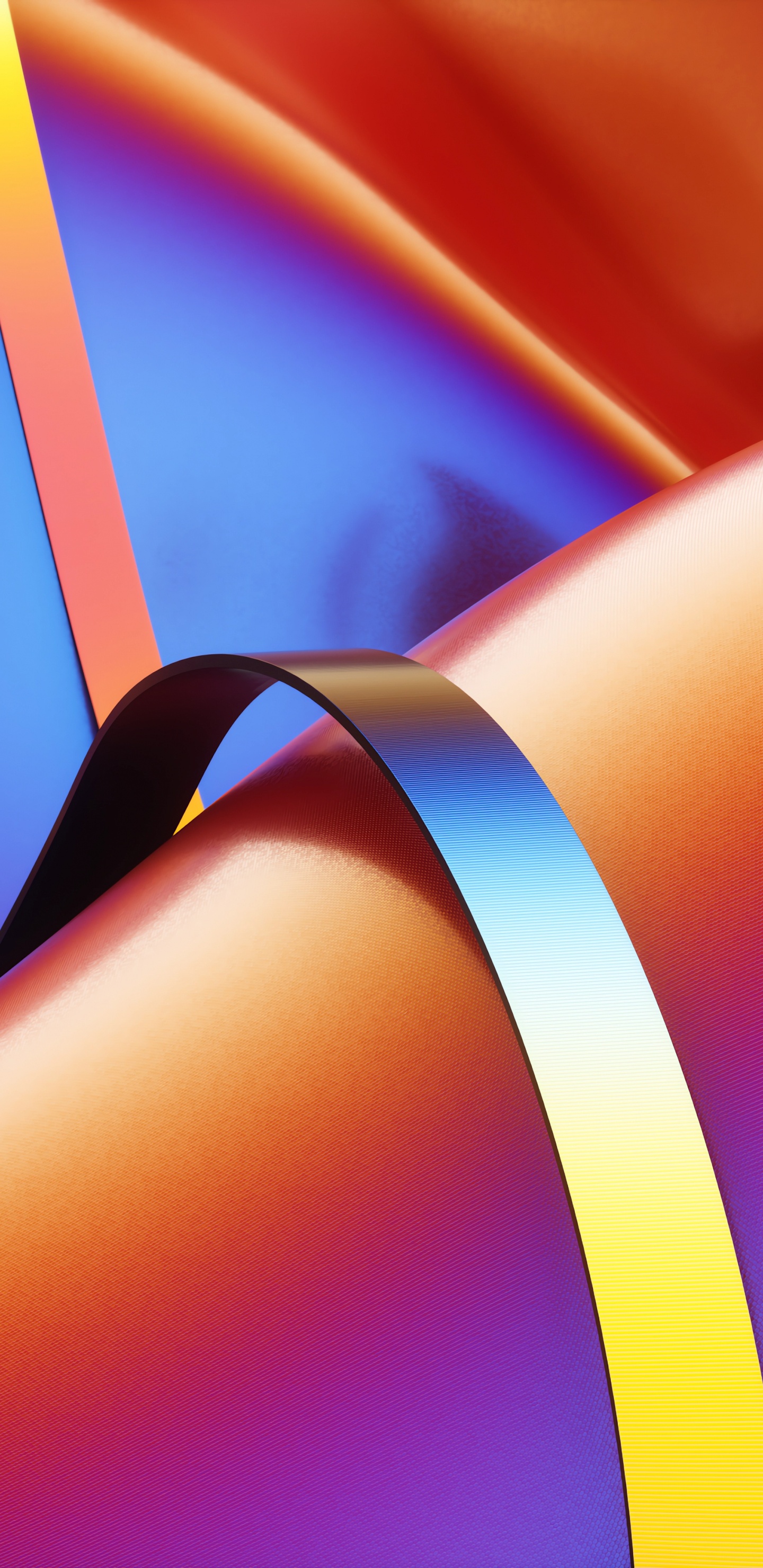 Обои Оранжевый цвет, красочность, лазурный, арт, материальное свойство в разрешении 1440x2960