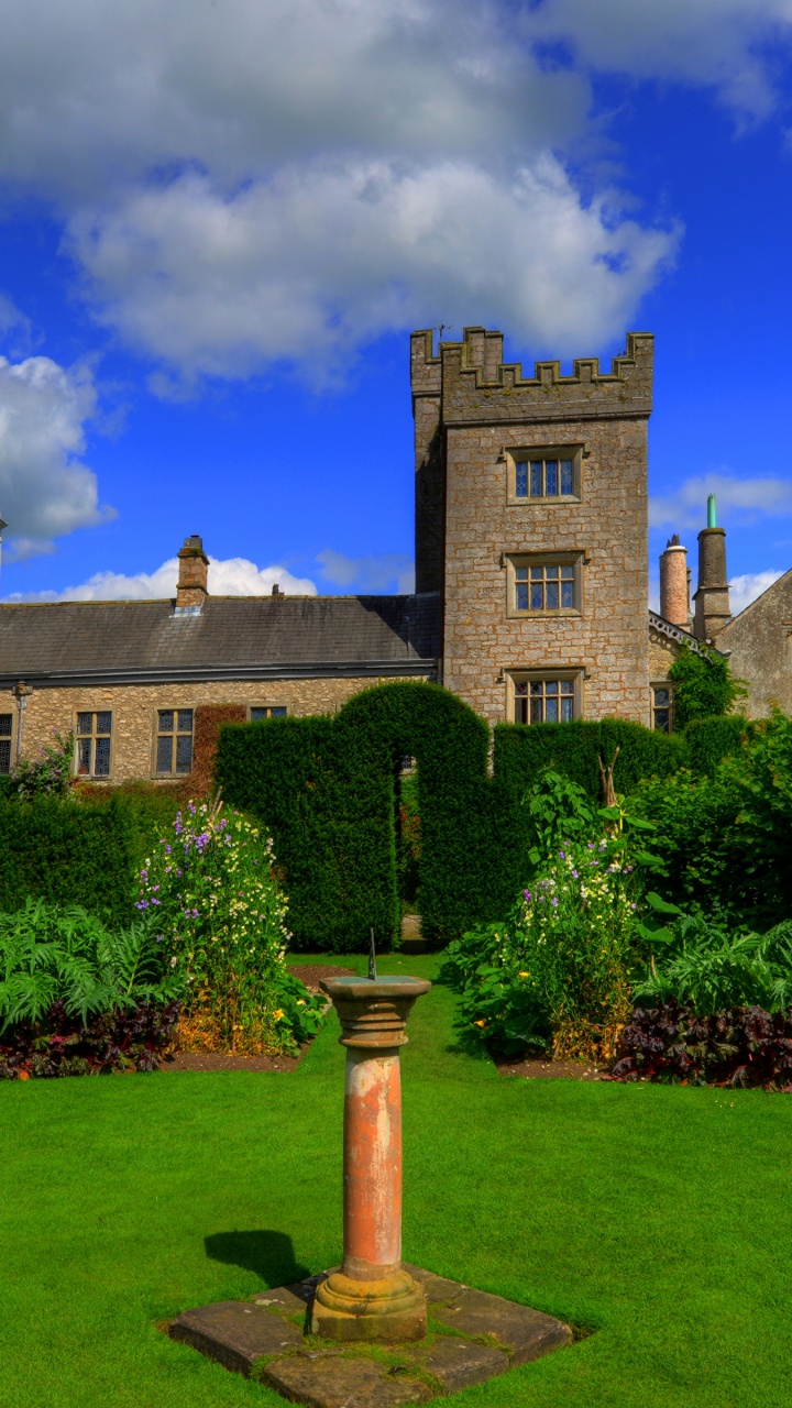 Обои парк, Левенс Холл, фонтан, зеленый, свойство в разрешении 720x1280