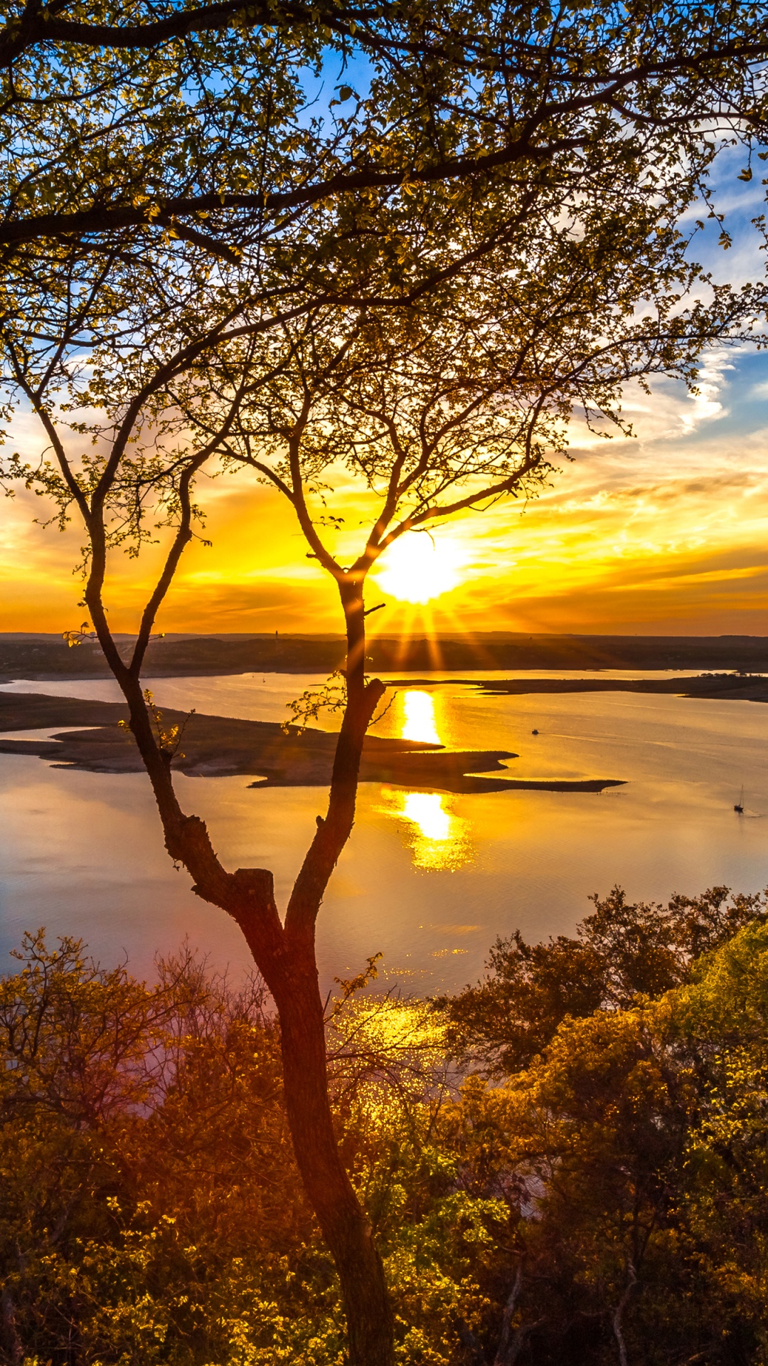 Обои природа, восход солнца, закат, отражение, утро в разрешении 1080x1920