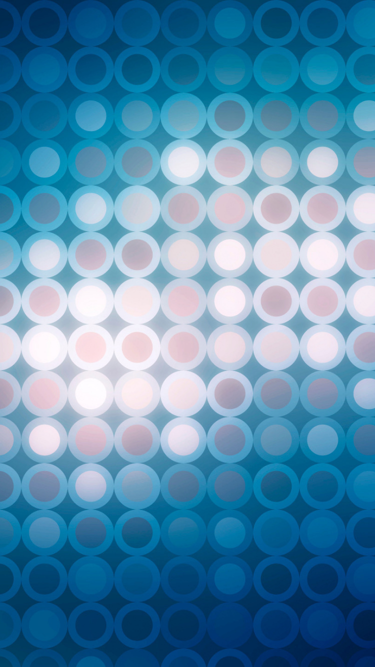 Обои синий, узор, свет, бирюза, круг в разрешении 750x1334