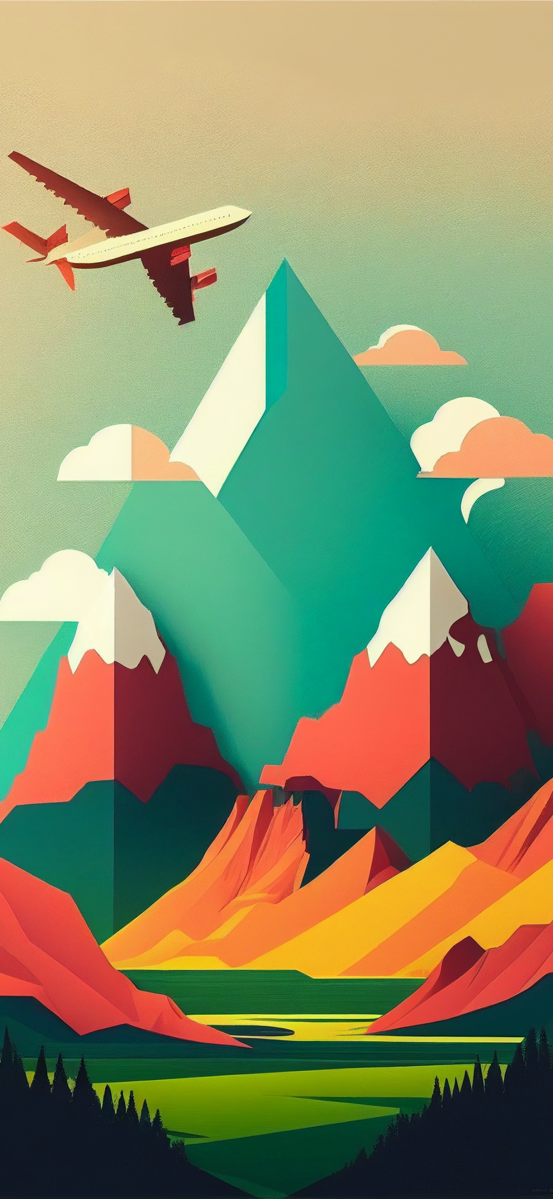 Обои Производитель аэрокосмической, самолеты, аэрокосмическая техника, рисование, визуальное искусство в разрешении 1125x2436