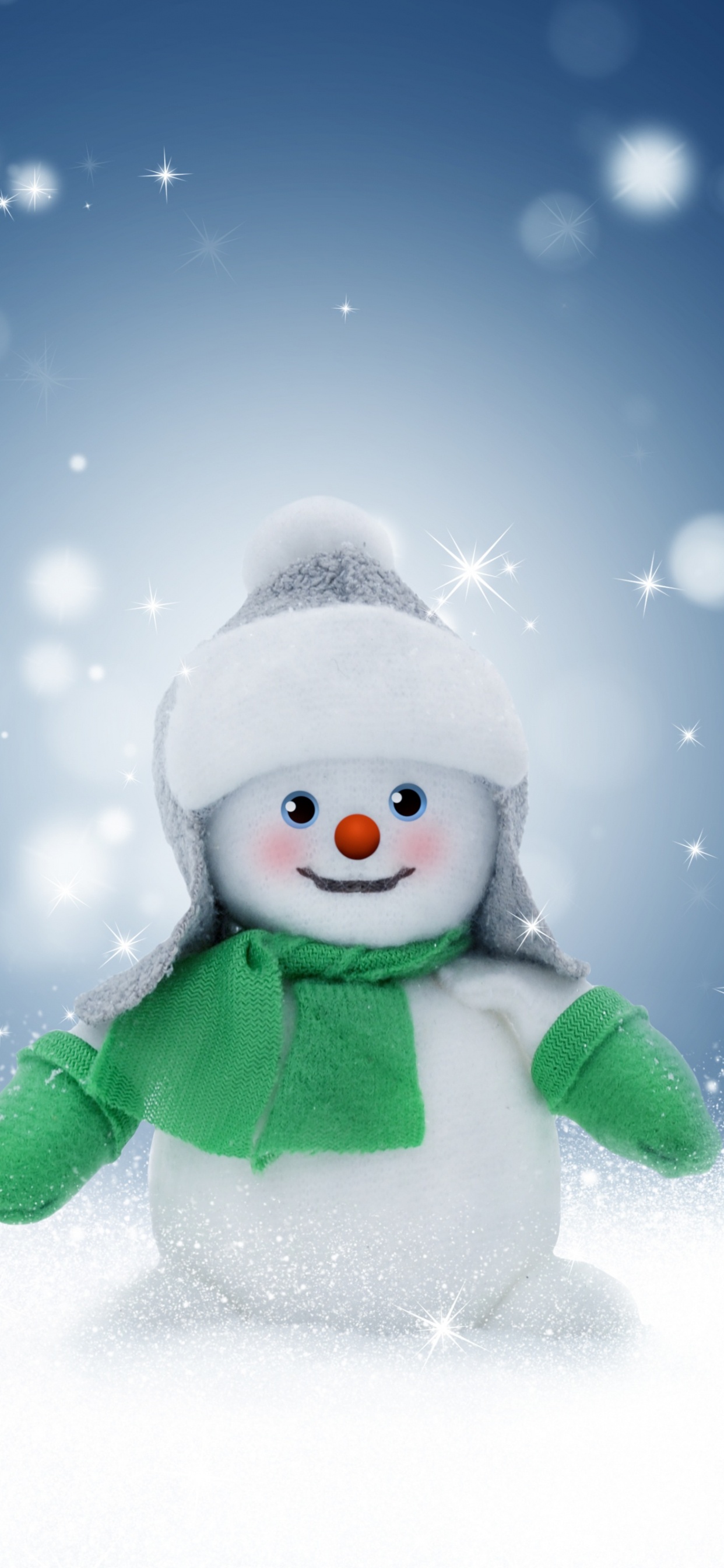 Обои Рождественский день, снег, зима, Снеговик, Играть в снегу в разрешении 1242x2688