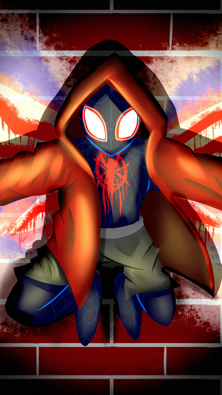 Обои человек-паук, арт, иллюстрация, графический дизайн, графика в разрешении 750x1334