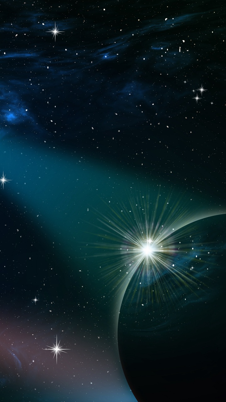 Обои планета, синий, астрономический объект, космическое пространство, атмосфера в разрешении 720x1280