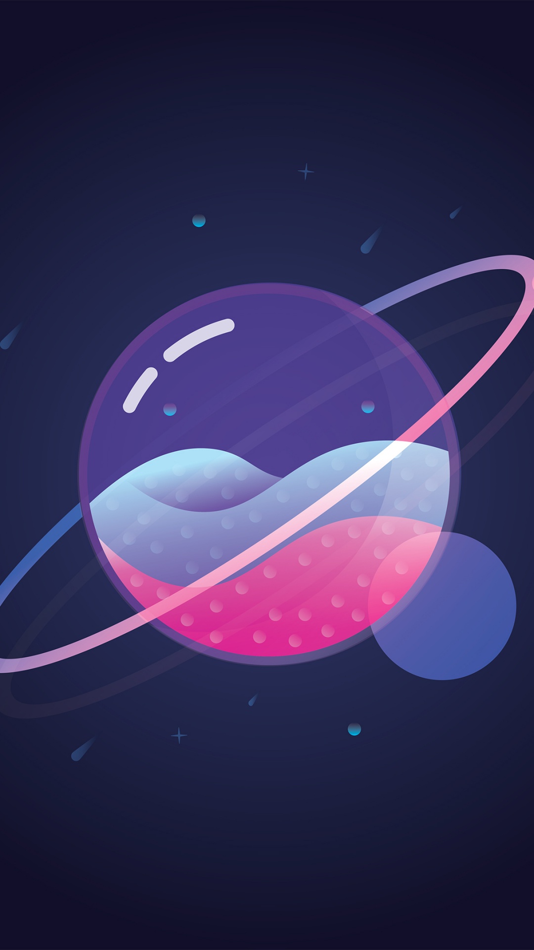 Обои Пространство просто, планета, цифровое искусство, минимализм, космос в разрешении 1080x1920