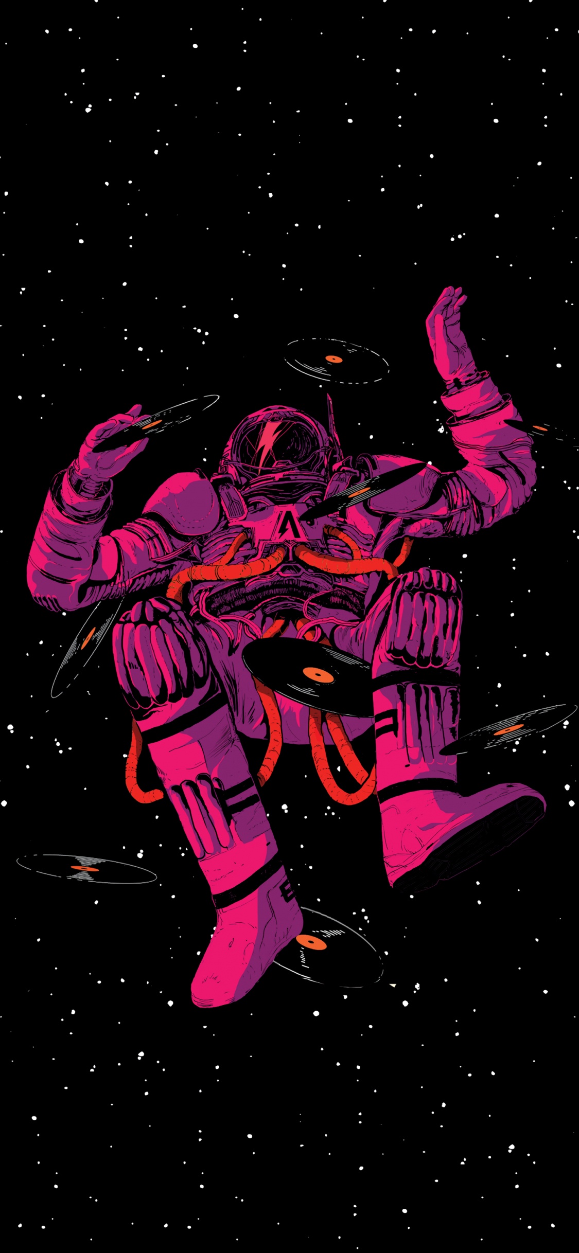 Обои иллюстрация, пост-панк, кафе кинотеатр, арт, новая волна в разрешении 1125x2436