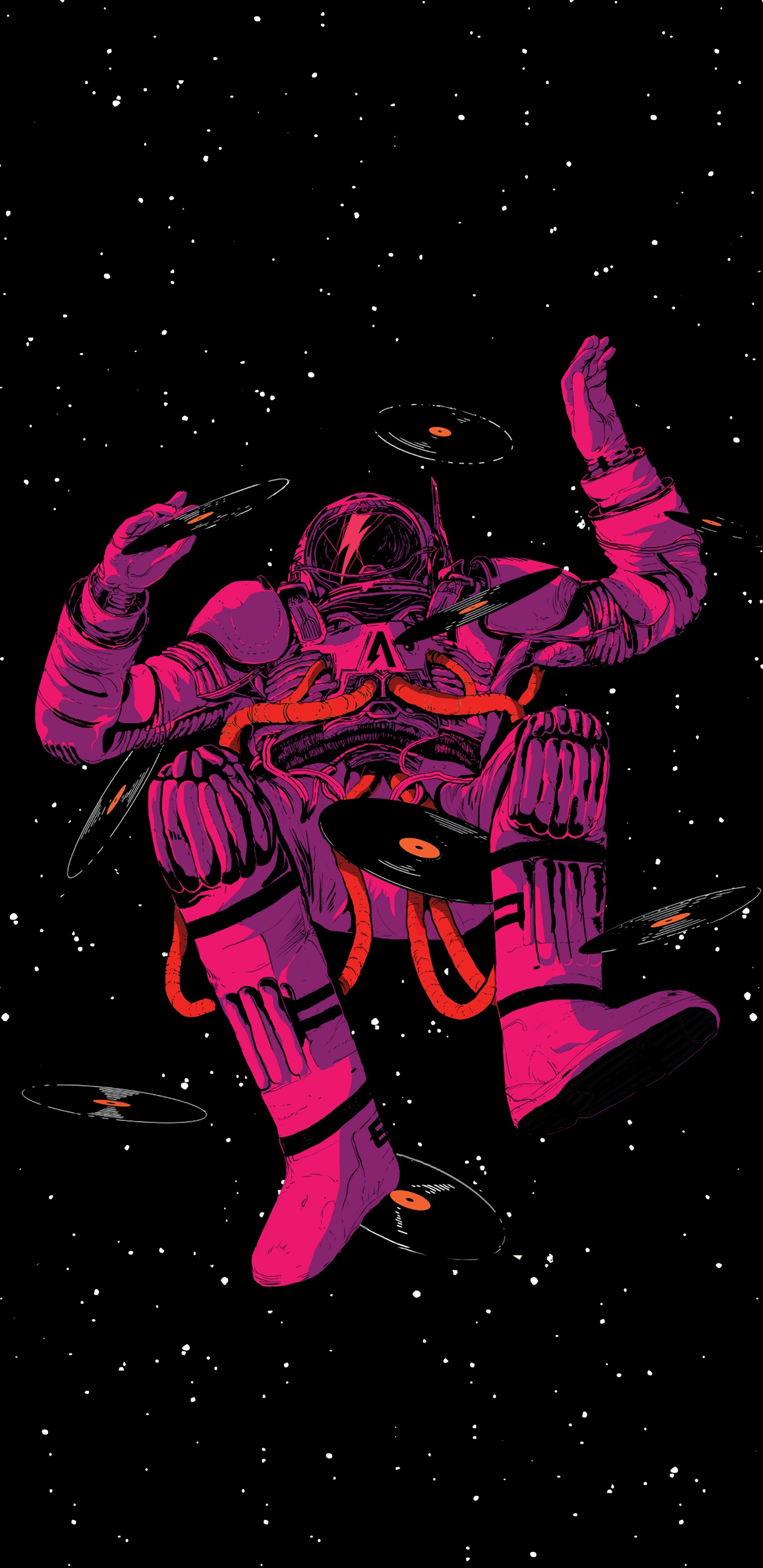 Обои иллюстрация, пост-панк, кафе кинотеатр, арт, новая волна в разрешении 1440x2960