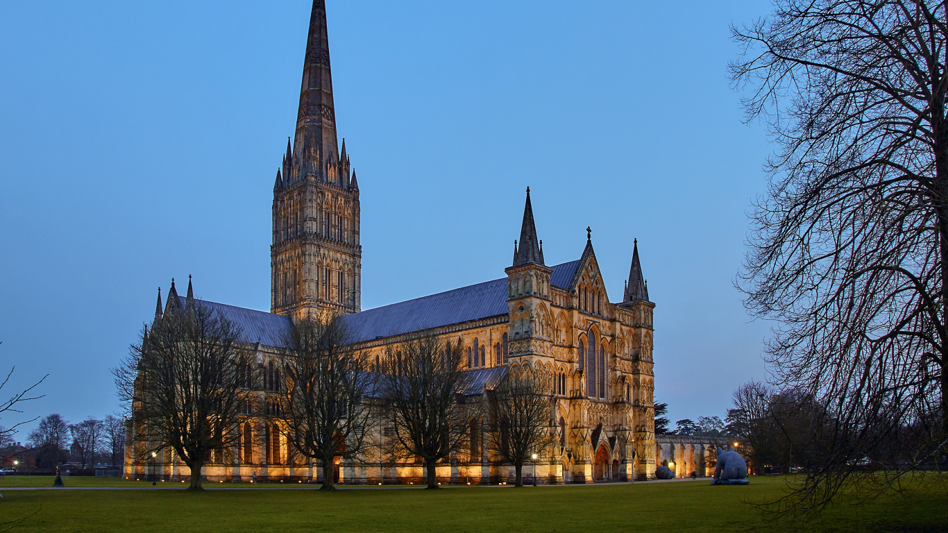 Обои ориентир, шпиль, архитектура, здание, церковь в разрешении 1366x768