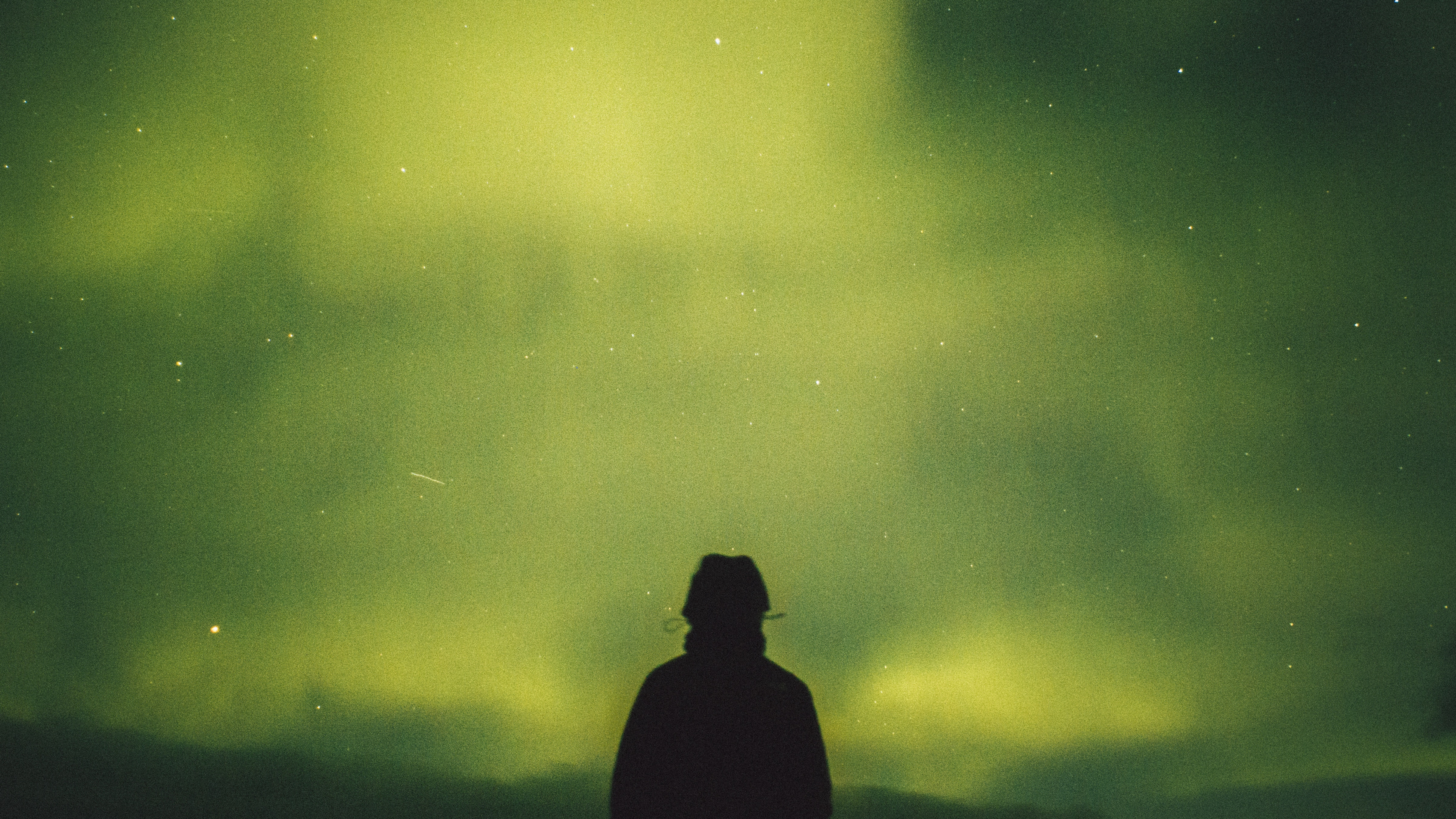 Обои ночь, Аврора, зеленый, атмосфера, свет в разрешении 3840x2160