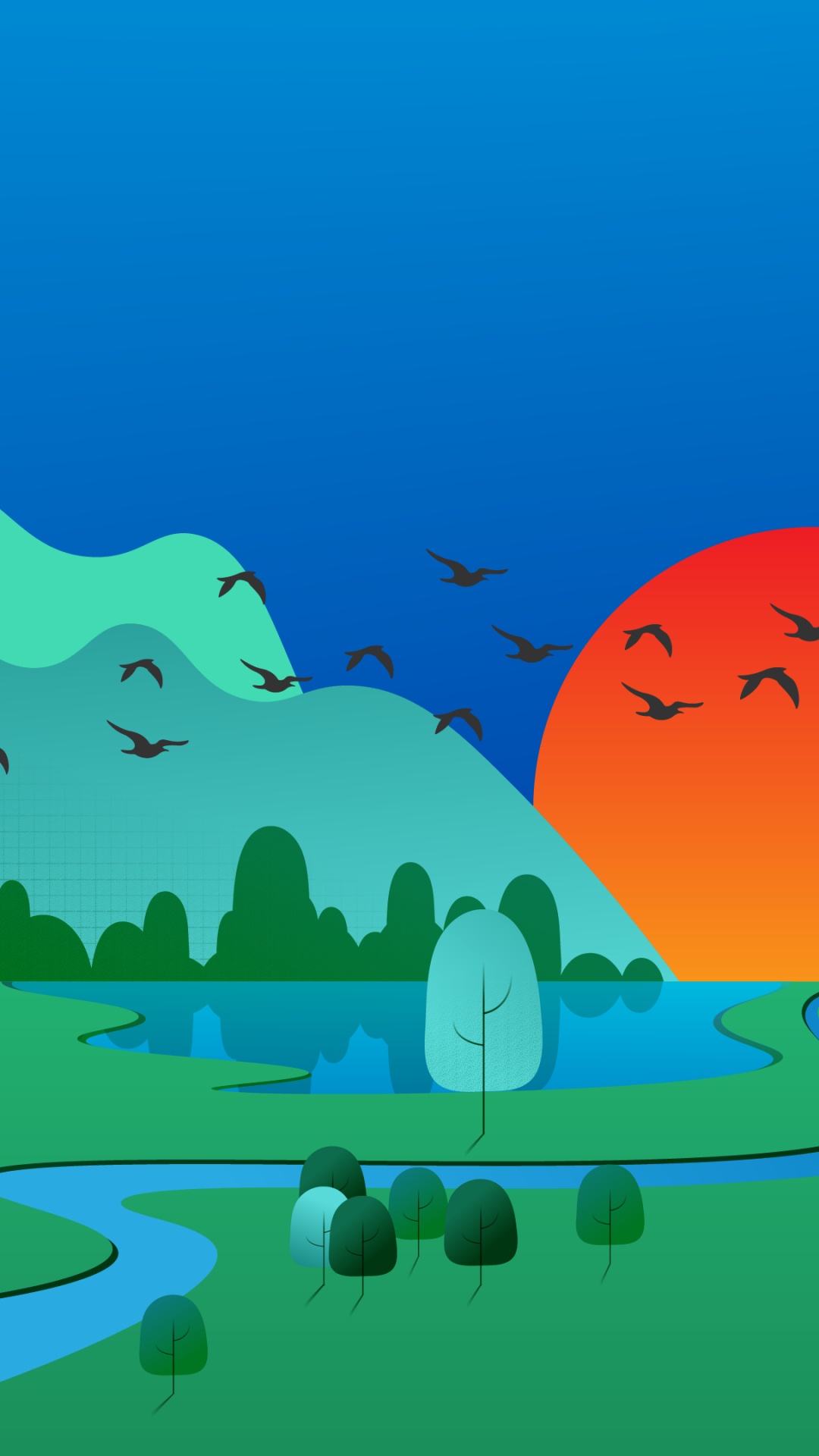 Обои пейзаж, арт, мир, анимация, иллюстрация в разрешении 1080x1920