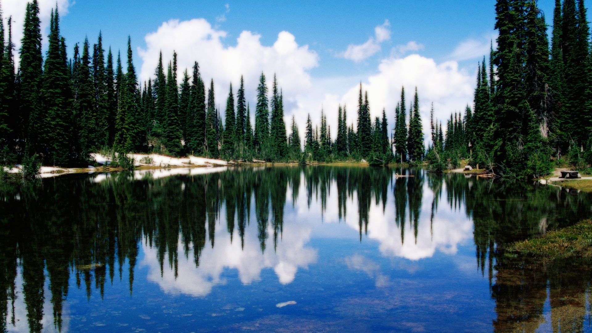 Обои отражение, природа, дикая местность, озеро, Национальный Парк Каирнгормс в разрешении 1920x1080