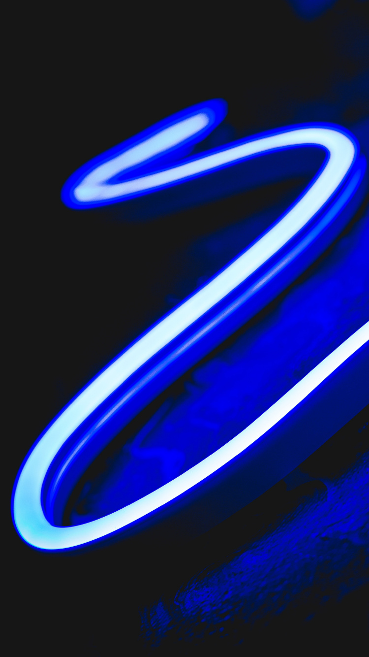 Обои неон, неоновая вывеска, синий, электрик, свет в разрешении 750x1334