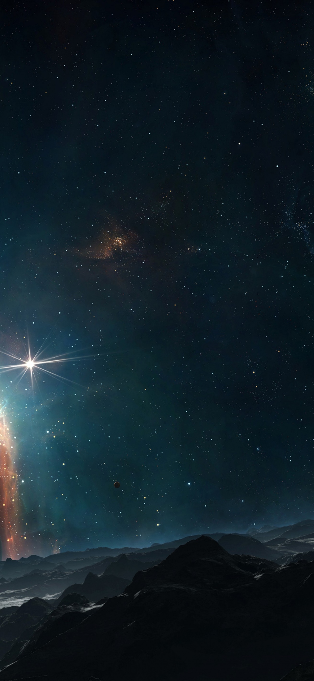 Обои Галактика, космос, атмосфера, космическое пространство, астрономический объект в разрешении 1242x2688