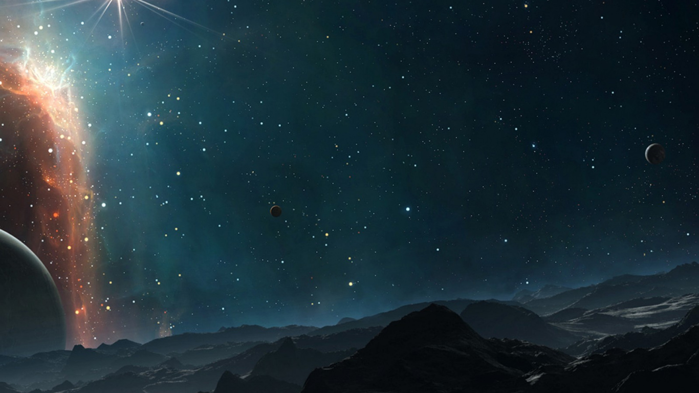 Обои Галактика, космос, атмосфера, космическое пространство, астрономический объект в разрешении 1366x768