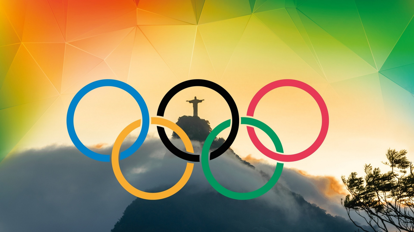 Обои Олимпийские игры, утро, графический дизайн, солнечный свет, графика в разрешении 1366x768