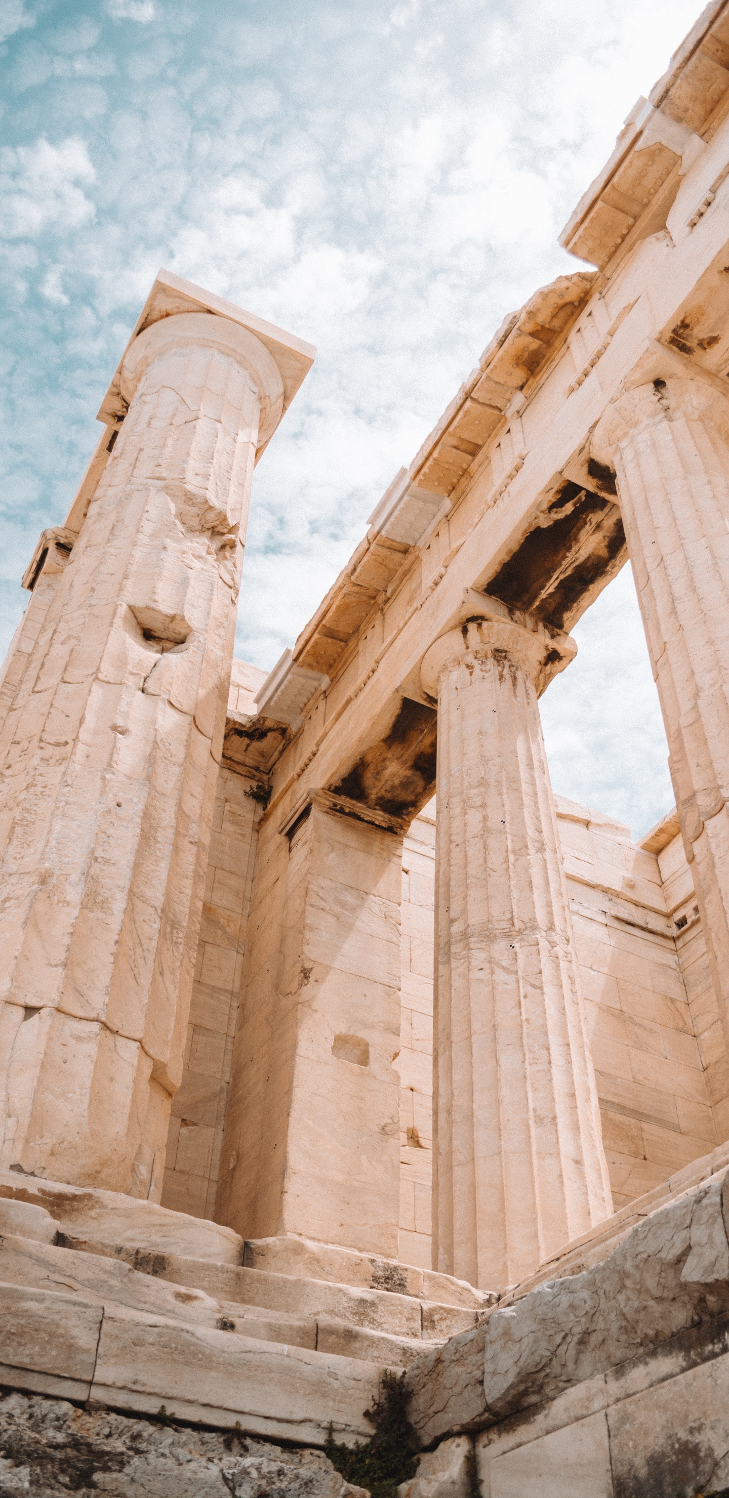 Обои развалины, небо, архитектура, Статуя Свободы национальный памятник, историческое место в разрешении 1440x2960