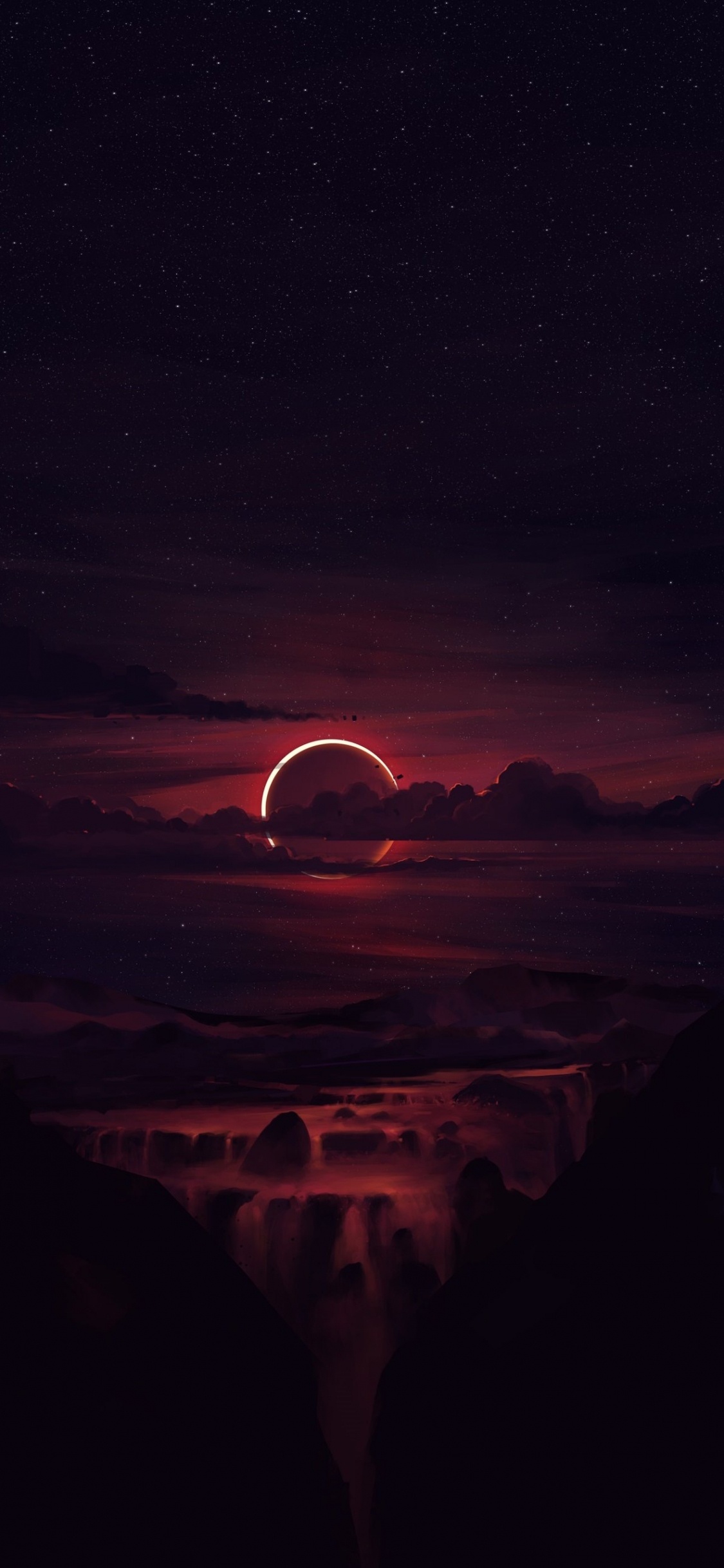 Обои человек, атмосфера, вода, облако, послесвечение в разрешении 1125x2436