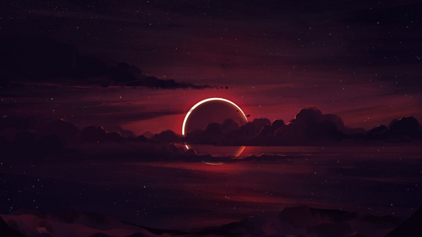 Обои человек, атмосфера, вода, облако, послесвечение в разрешении 1366x768