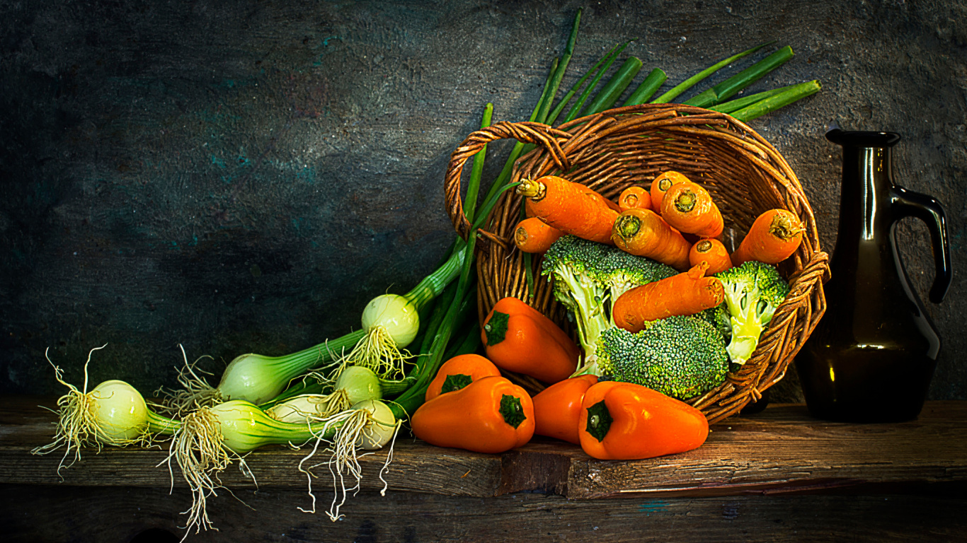 Обои овощ, натюрморт, фрукты, природные продукты, тыквы в разрешении 1366x768