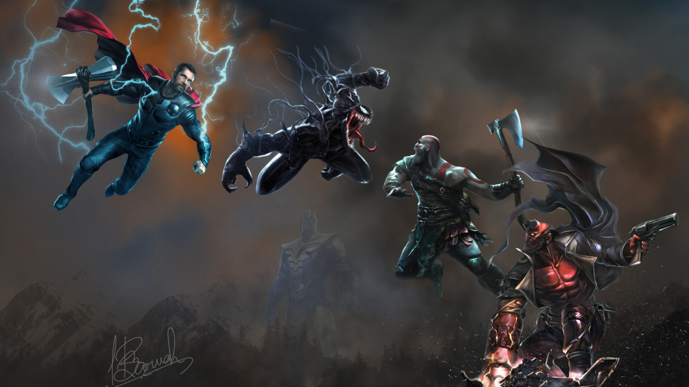 Обои произведение искусства, фигурка, военачальник, игры, компьютерная игра в разрешении 1366x768