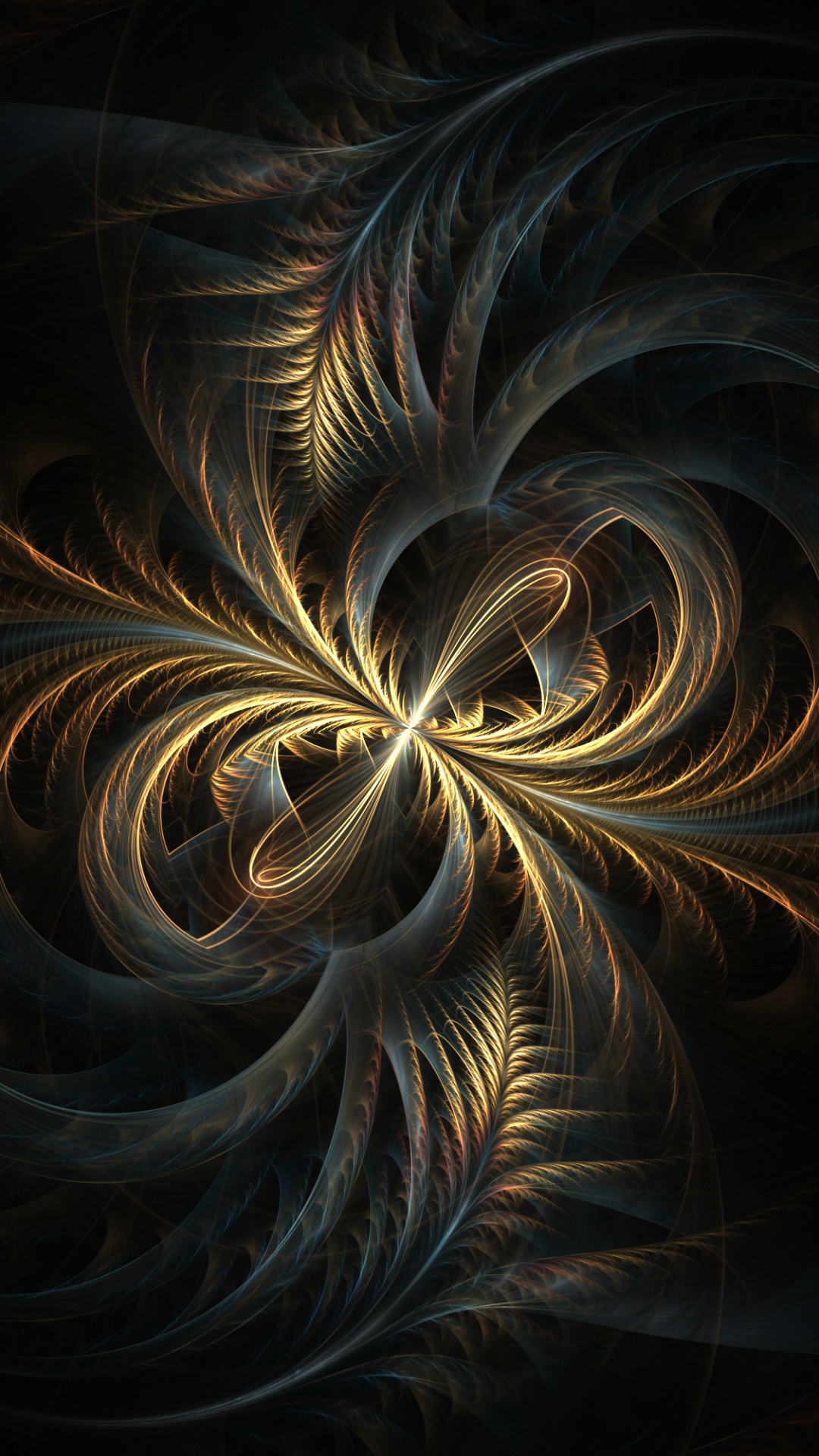 Обои фрактальное искусство, узор, вихрь, темнота, арт в разрешении 1080x1920