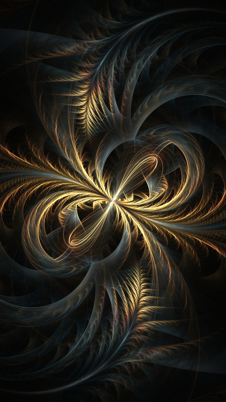 Обои фрактальное искусство, узор, вихрь, темнота, арт в разрешении 720x1280