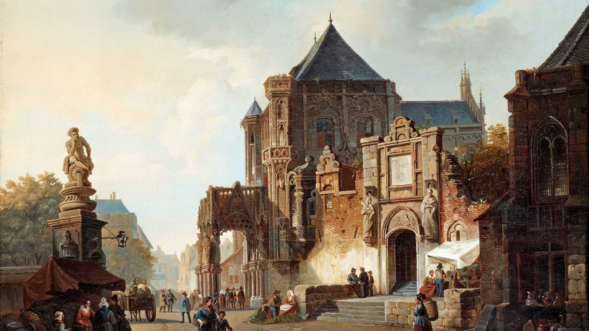 Обои живопись, масляная живопись, арт, пейзажная живопись, артист в разрешении 1920x1080