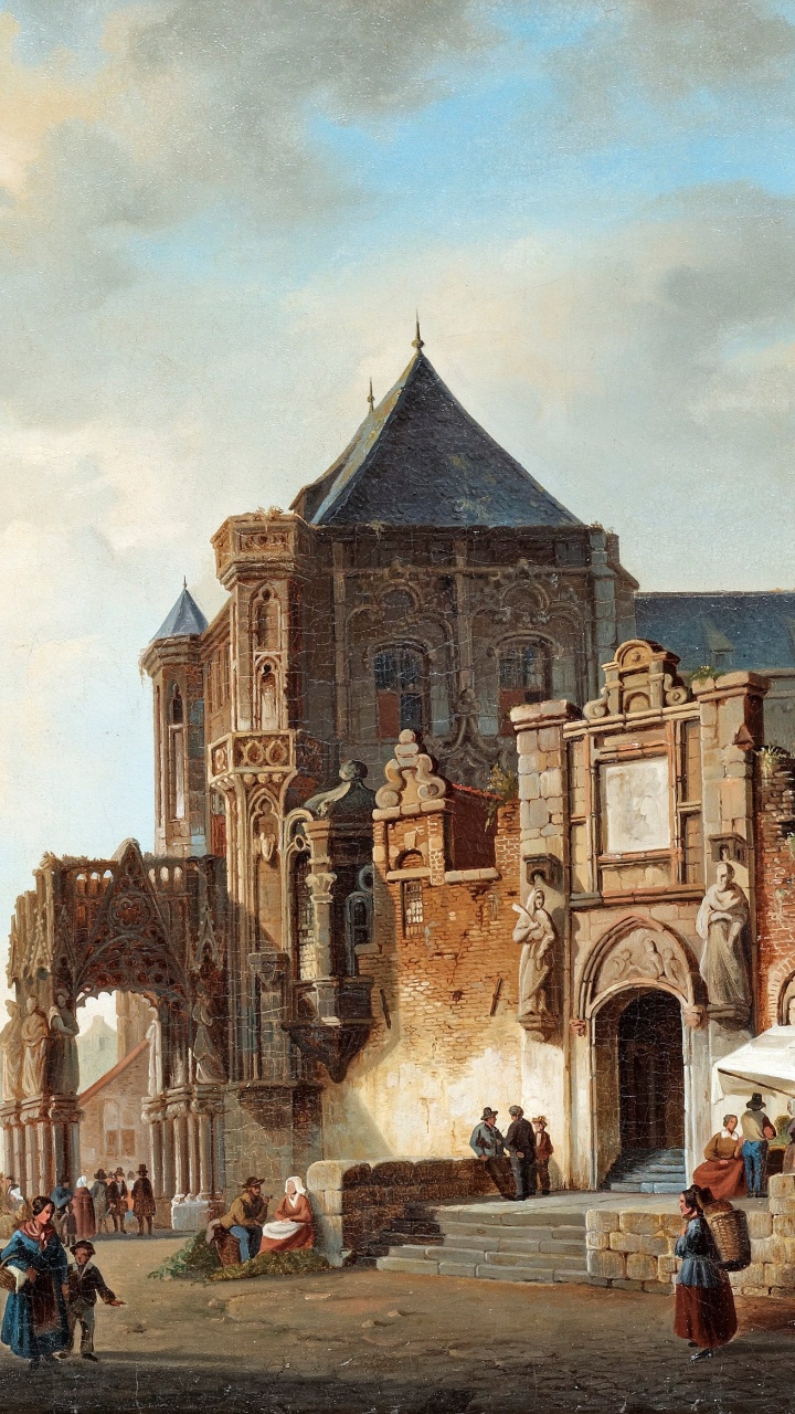 Обои живопись, масляная живопись, арт, пейзажная живопись, артист в разрешении 720x1280