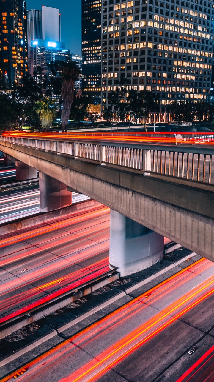 Обои Лос-Анджелес, городской район, городской пейзаж, город, красный цвет в разрешении 720x1280