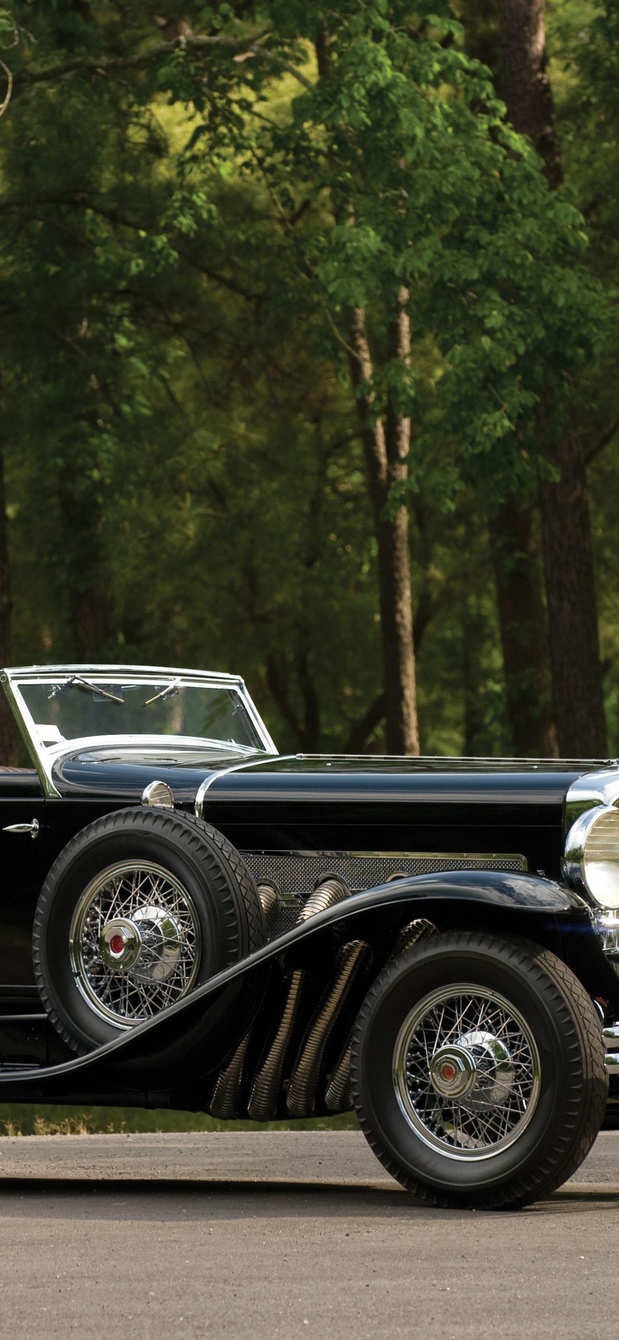 Обои Модель Duesenberg J В, авто, Модель Duesenberg SJ и, классический автомобиль, Дюзенберг в разрешении 1242x2688