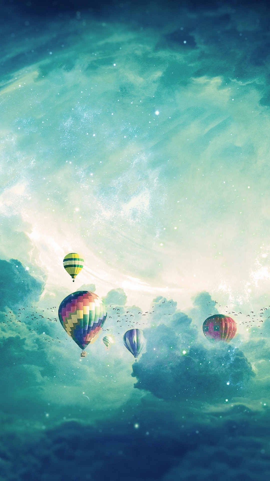 Обои воздушный шар, воздушный шарик, природа, атмосфера, космос в разрешении 1080x1920