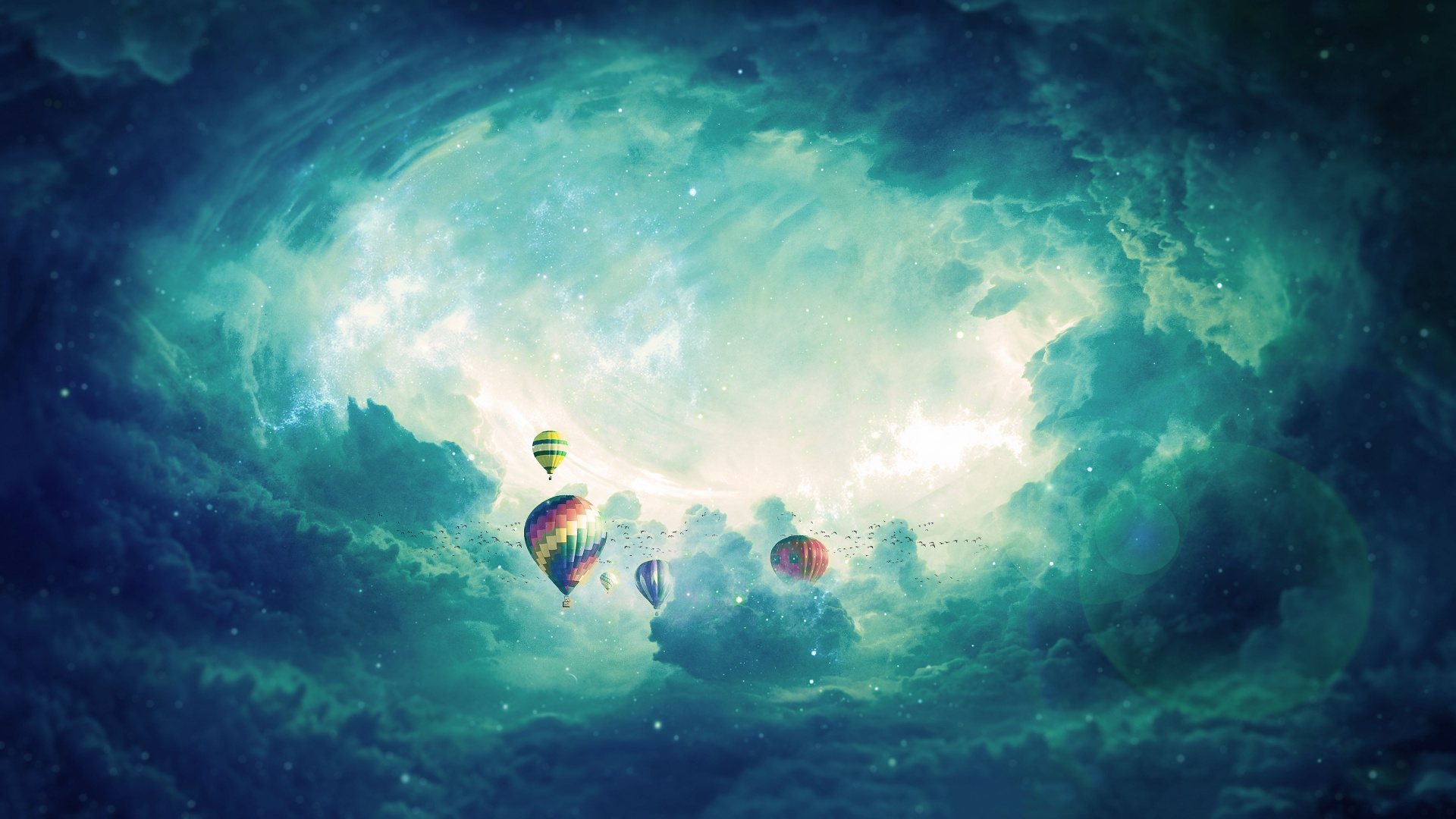 Обои воздушный шар, воздушный шарик, природа, атмосфера, космос в разрешении 1920x1080