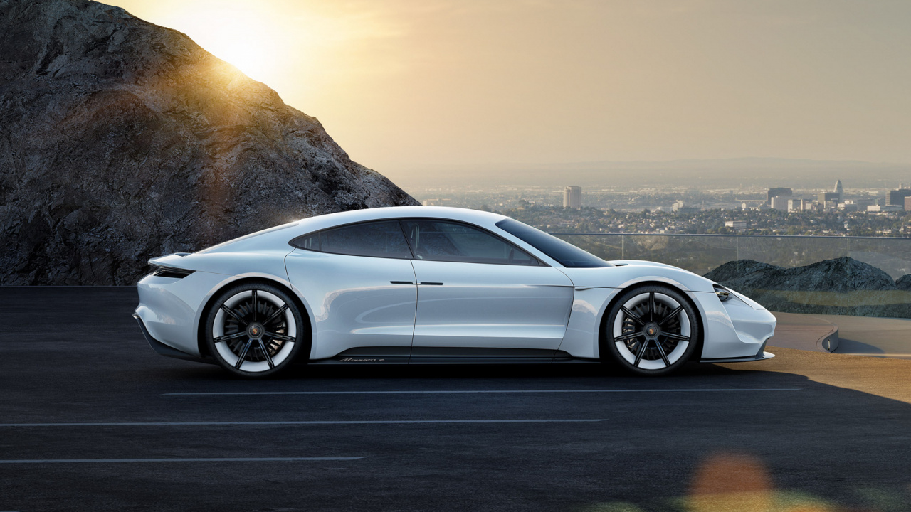 Обои Порше, авто, спорткар, Porsche Mission E, колесо в разрешении 1280x720