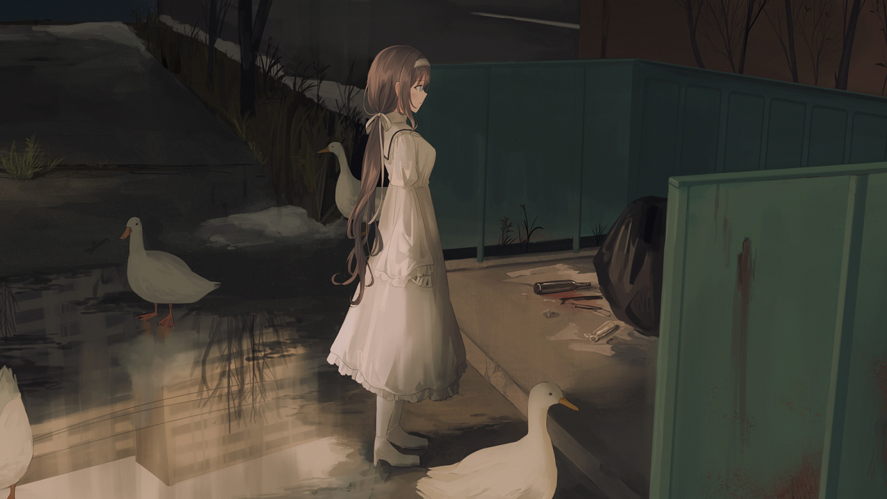 Обои аниме, Цифровой композитинг, арт, фикция, юбка в разрешении 1280x720