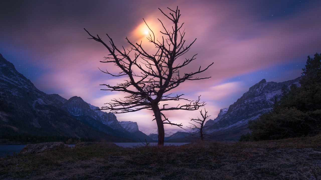 Обои природа, дерево, атмосфера, гора, Озеро Святой Марии в разрешении 1280x720