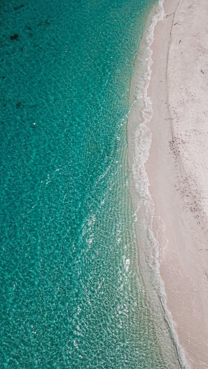 Обои атмосфера, побережье, песок, лазурный, море в разрешении 720x1280