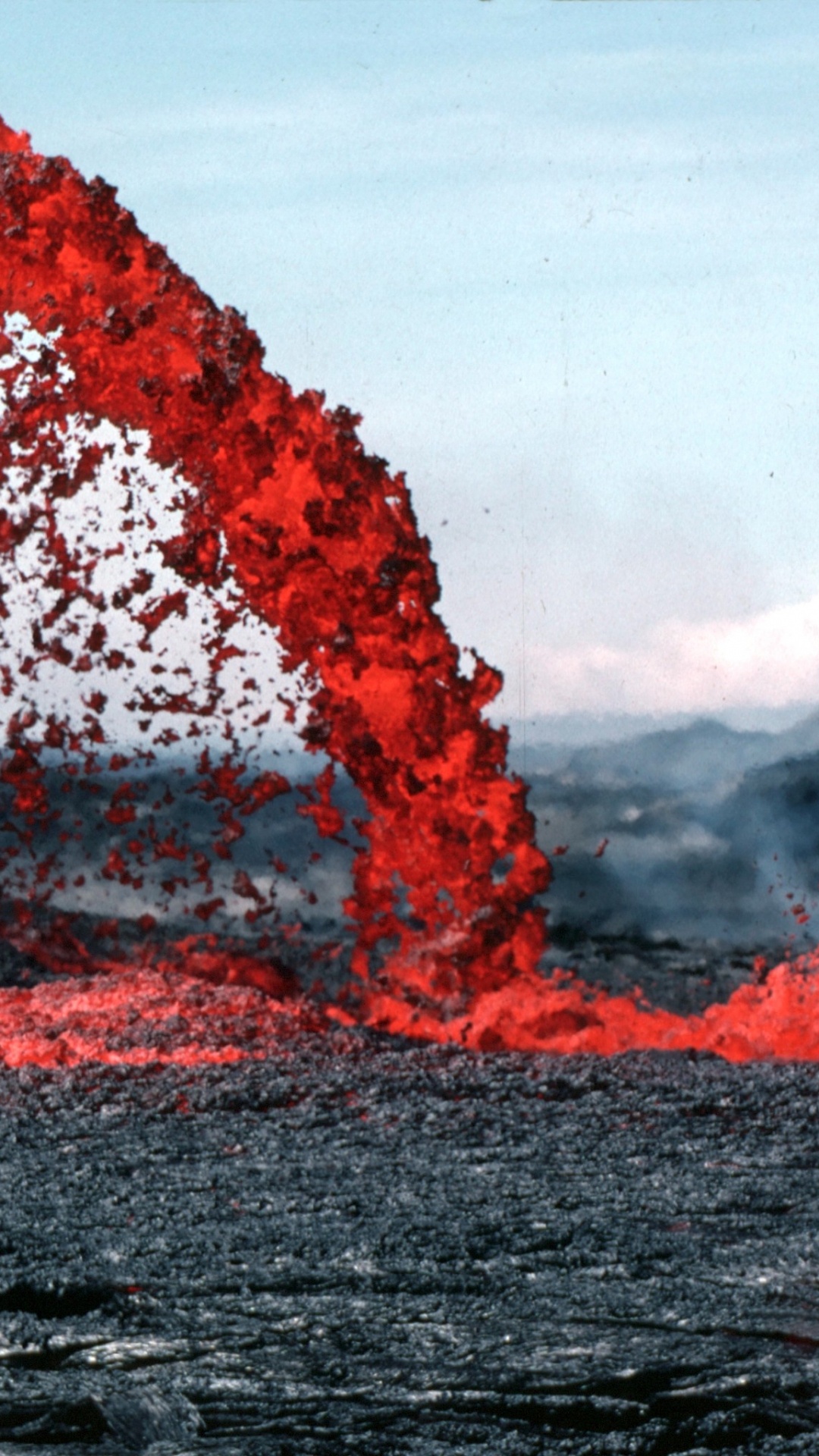 Обои лава, вулкан, рок, взрывчатое вещество, Серро-Верде в разрешении 1080x1920