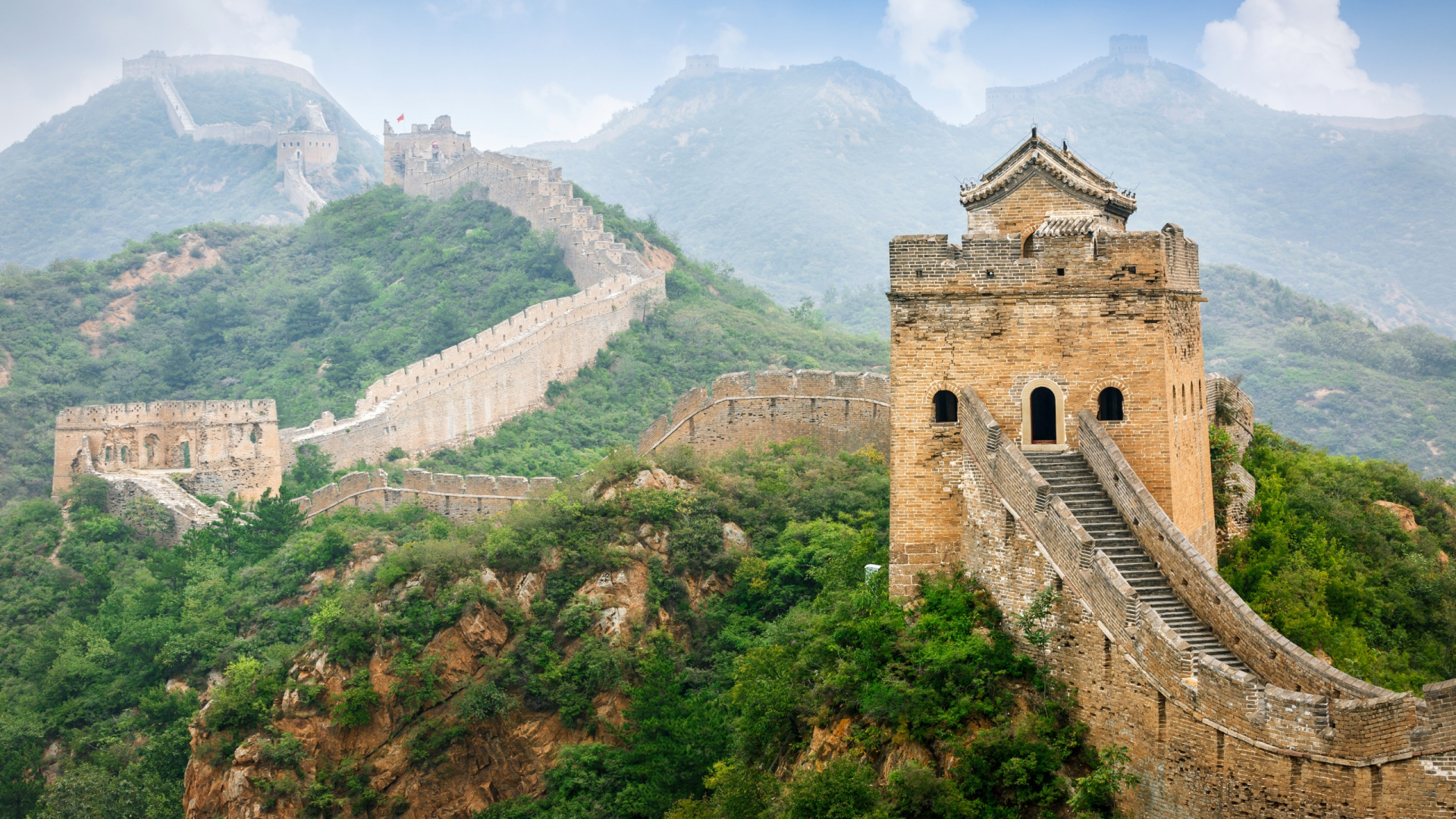 Обои Великой Китайской стены jinshanling, великая Китайская стена, Jinshanling, ориентир, историческое место в разрешении 1920x1080