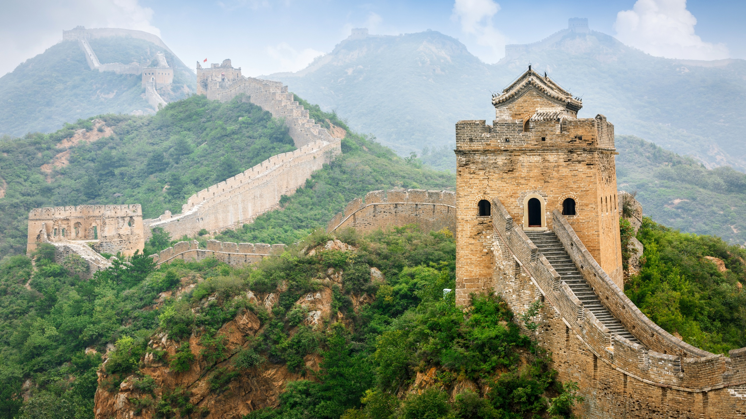 Обои Великой Китайской стены jinshanling, великая Китайская стена, Jinshanling, ориентир, историческое место в разрешении 2560x1440