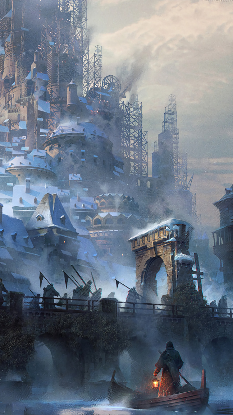 Обои Замок Буршайд, мир, арт, замок, фэнтези в разрешении 750x1334