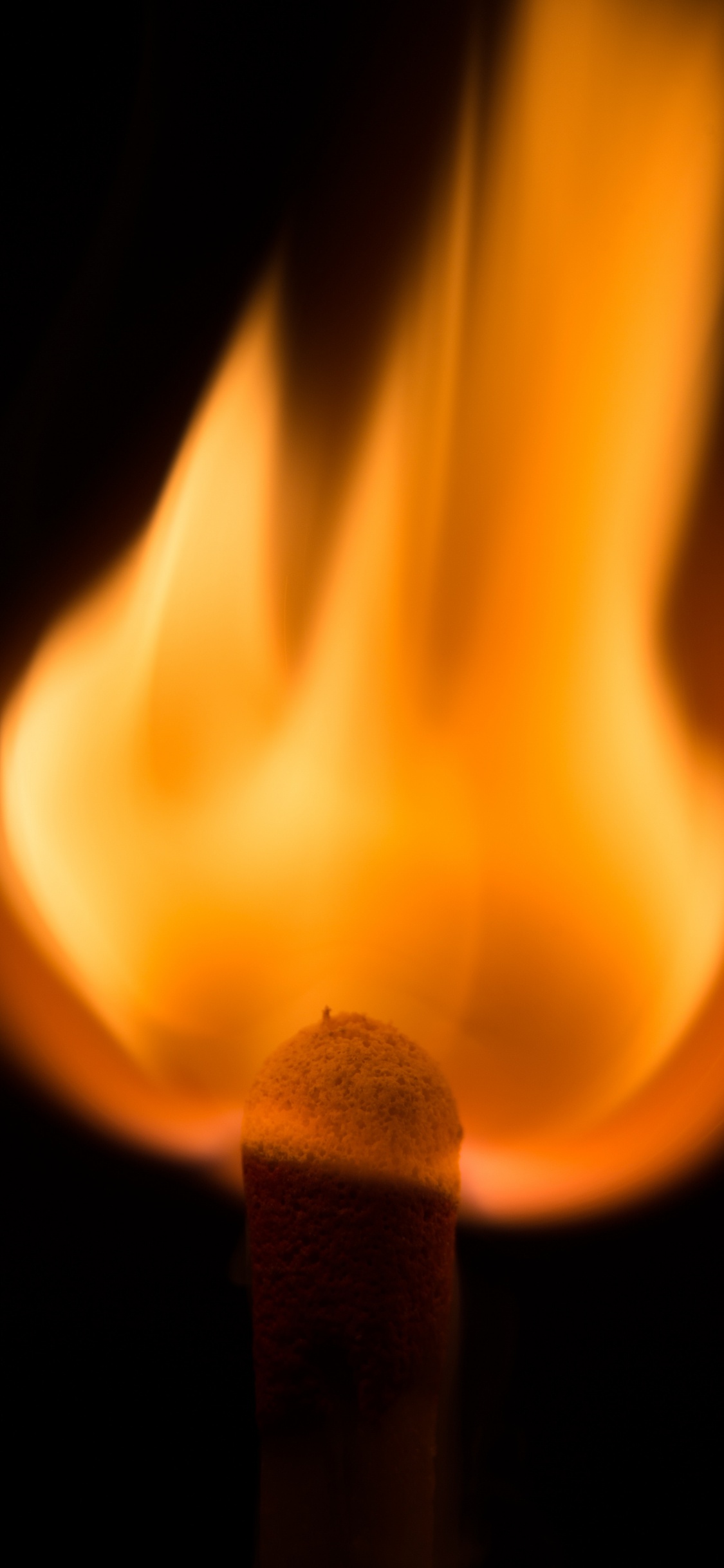 Обои огонь, пламя, спичка, тепло, смартфон в разрешении 1125x2436