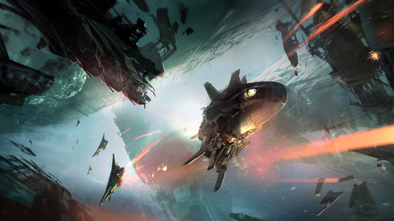 Обои гало концепт-арт, halo 4, концепт арт, иллюстрация, арт в разрешении 1366x768