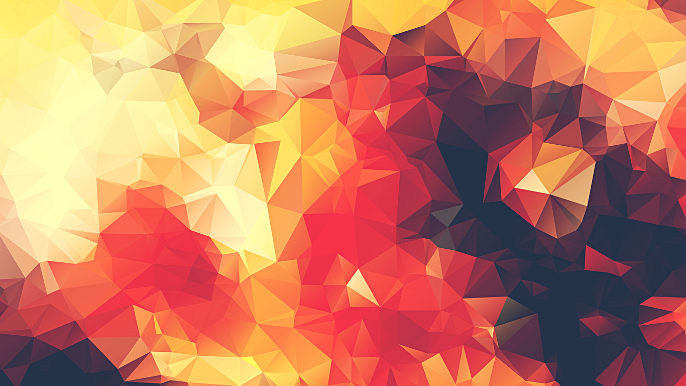 Обои Низкий поли, Апельсин, красный цвет, желтый, треугольник в разрешении 1366x768