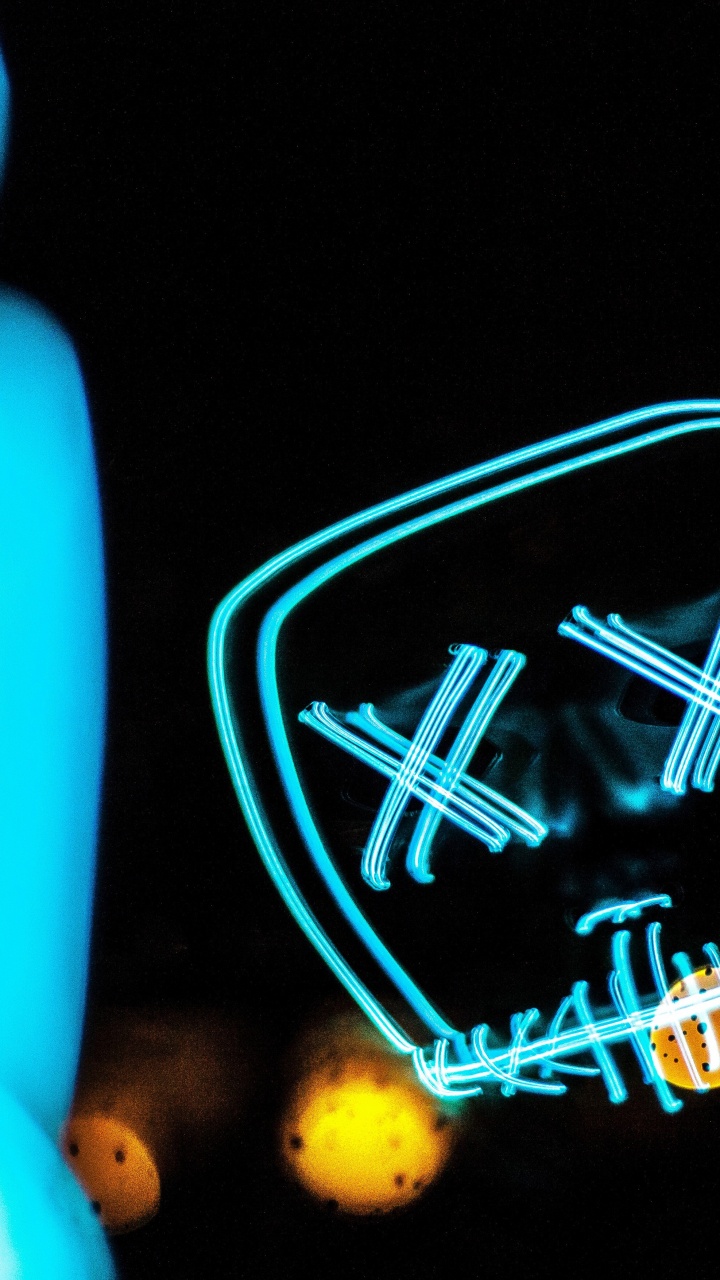 Обои синий, свет, освещение, бирюза, неон в разрешении 720x1280