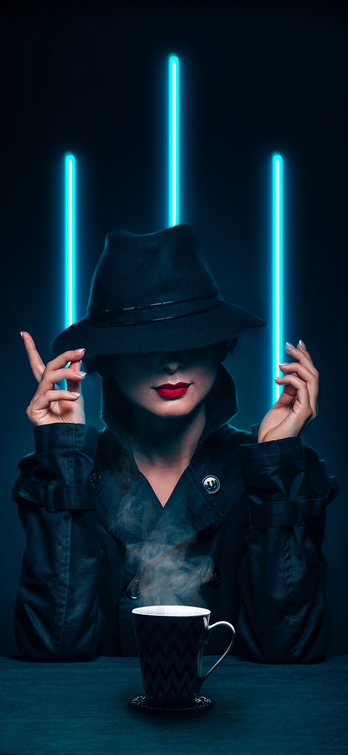 Обои шляпа, свет, солнце шляпа, пурпур, освещение в разрешении 1125x2436