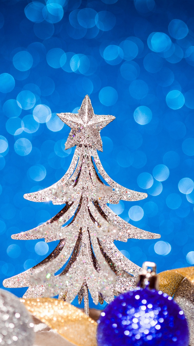 Обои елка, Рождественский день, Новый год, синий, Рождество в разрешении 750x1334