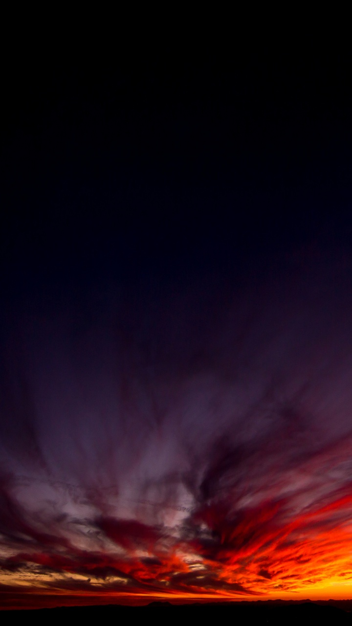 Обои закат, вечер, послесвечение, горизонт, облако в разрешении 720x1280