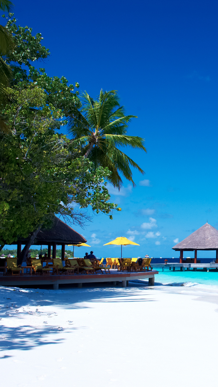 Обои прибежище, пляж, курортный остров, Остров, тропическая зона в разрешении 750x1334
