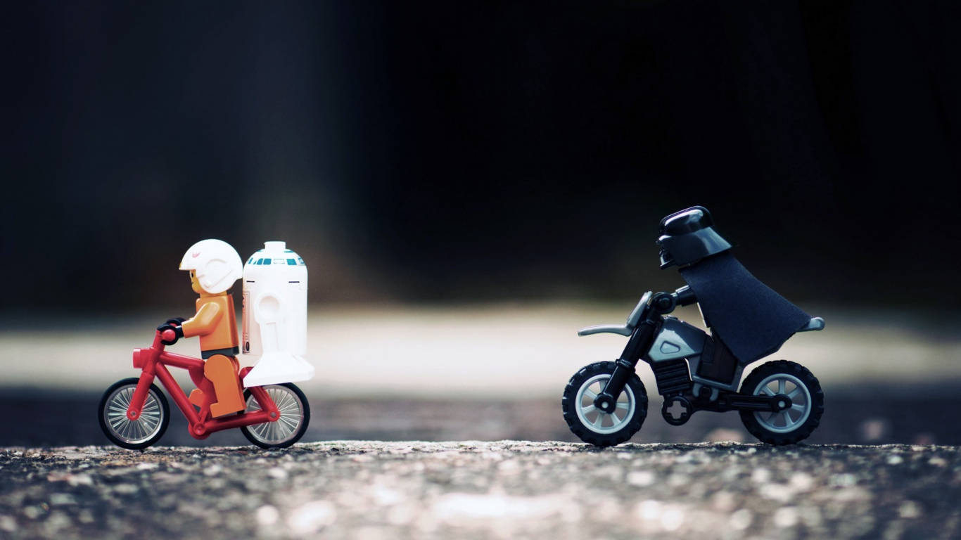 Обои звездные войны, мотоцикл, энакин Скайуокер, велосипед аксессуар, штурмовик в разрешении 1366x768